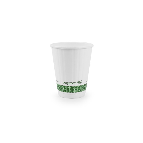 Vegware 8oz white embossed hot cup, 79-series