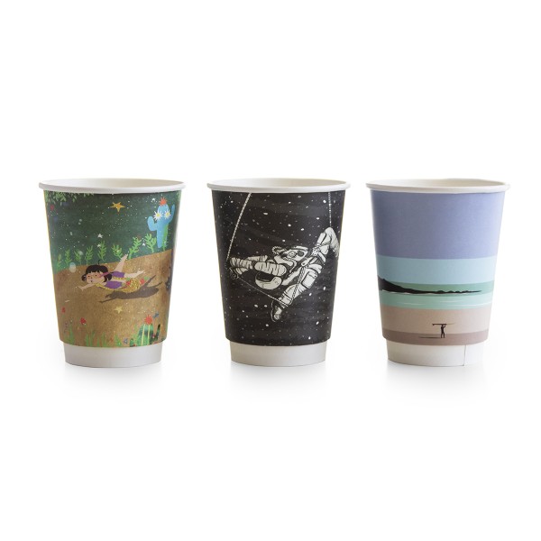 Vegware - 12oz Gallery design double wall hot cup