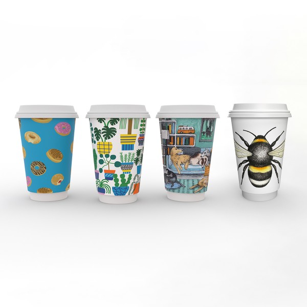 Vegware™ White Hot Drink Cups, Biodegradable Hot Beverage Cups, Compostable Coffee Vending Cups